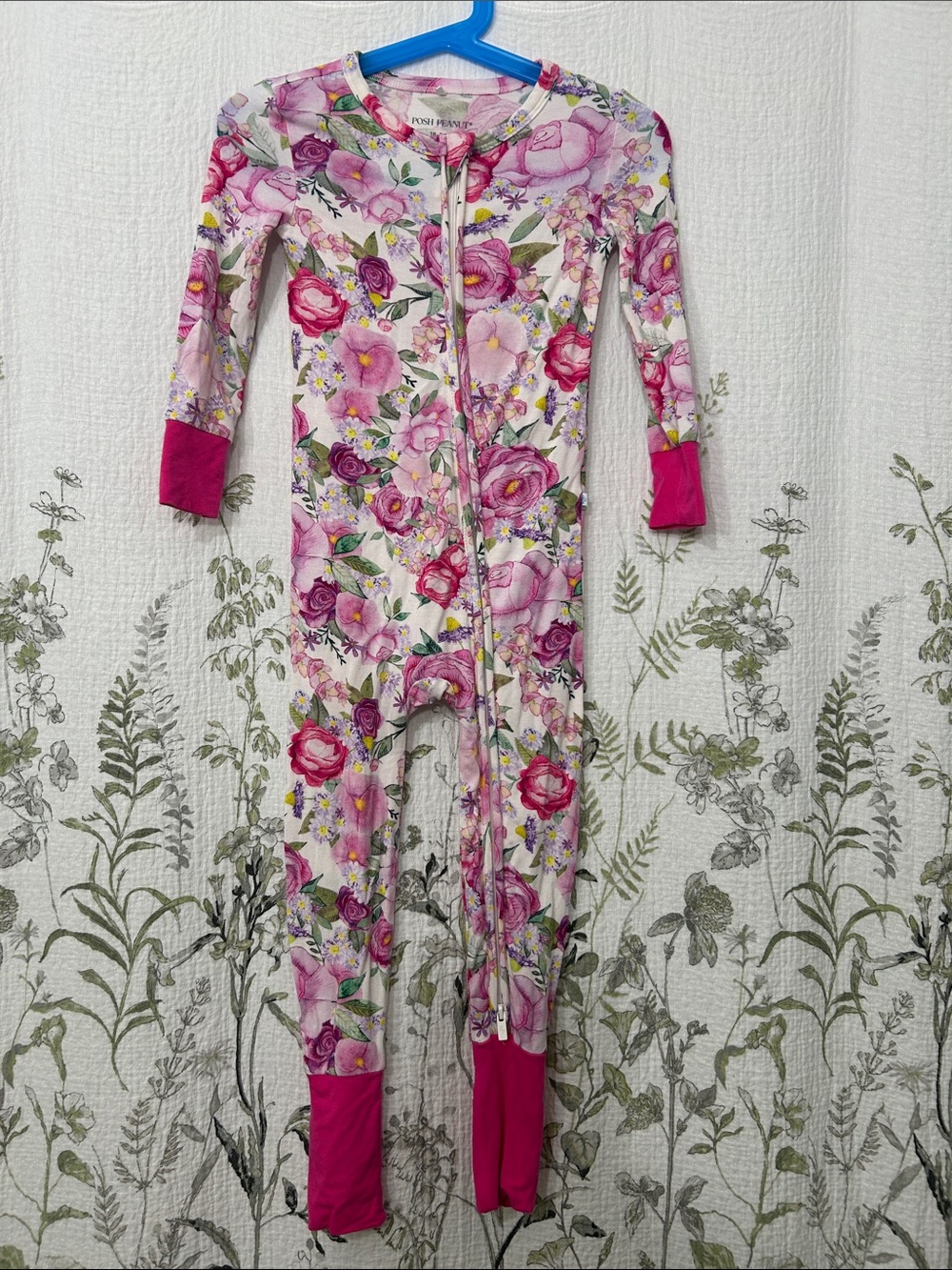 Posh Peanut Pink Floral Zip One-Piece Footie size 18-24 months